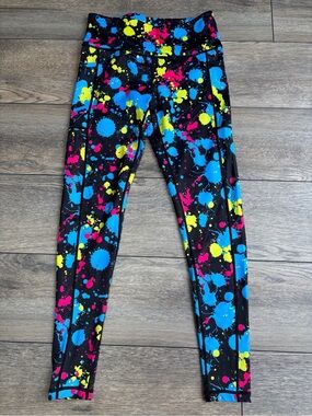 CVG Constantly Varied Gear Full Length Leggings Paintball Splatter Colorful Sz S